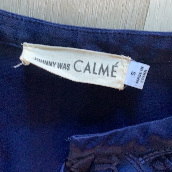 Johnny Was Calme blouse size Small embroidered tassels oversized lagenlook‎ boho - Picture 2 of 9